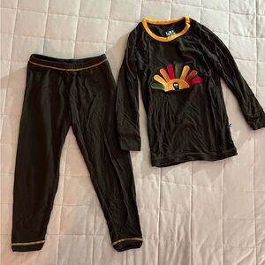 {Kickee Pants} Bamboo Turkey Pajama Set